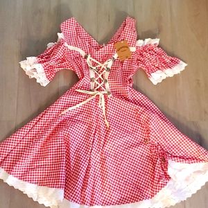 Oktoberfest Dirndl Dress Red Gingham NEW  Small Germany